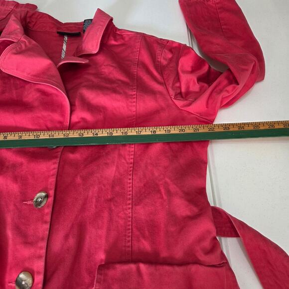 Relativity Red Trench Coat Size XL - Picture 5 of 6